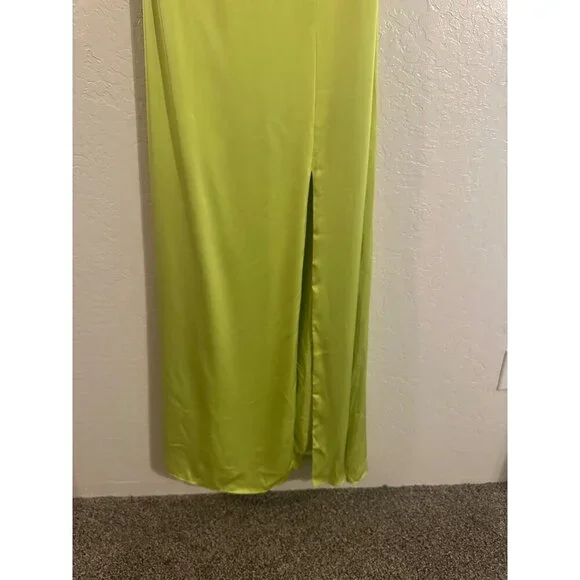 Y Birdy Grey Kira One Shoulder Satin High Slit Bridesmaid Formal Dress - Picture 4 of 10